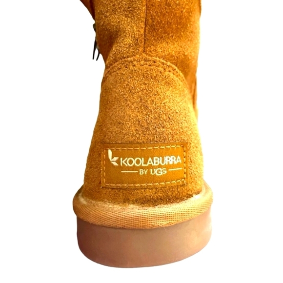 Koolaburra UGG Aribel Girls Boots | Suede Faux Fur Zip Winter Chestnut Size 4 - Picture 6 of 10